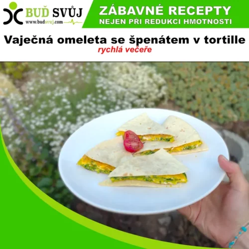 Vaječná omeleta se špenátem v tortille